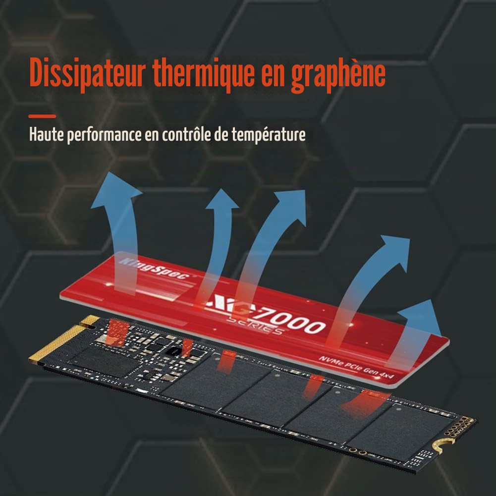 KingSpec 4To M.2 SSD 2280 NVMe PCIe Gen4x4, Vitesse de Lecture