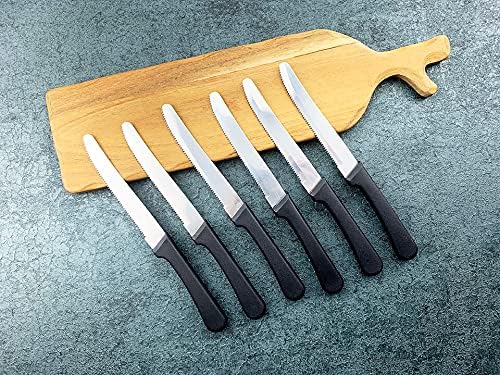 Steak Knife Set, Stainless Steel Steak Knife Black Handle Cutlery Knife Set Cutlery Set BY KKZY (Color : 6pcs)