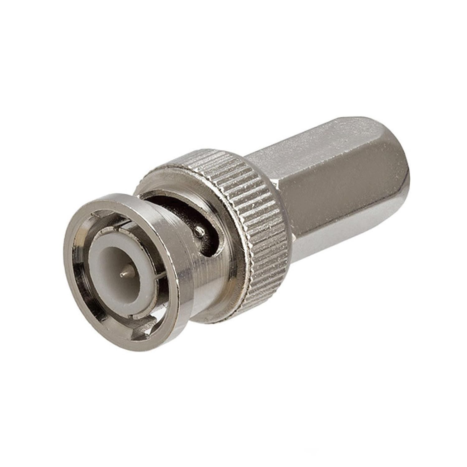 Cmple - BNC Screw On Twist On Clamp Connector for RG6 Coaxial Cables Straight Solderless Male Plug for CCTV, Security, SDI, HD-SDI, Video Card, Camera