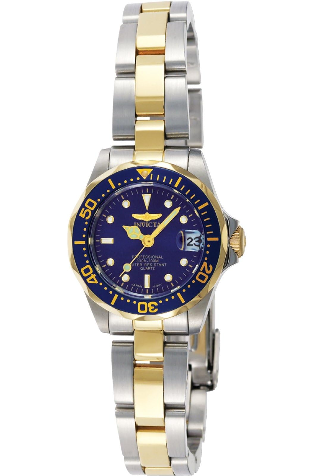 Invicta Pro Diver 8942 Women's Watch - Waterproof - Analogue - Quartz Movement - stainless steel with blue dial - 24mm