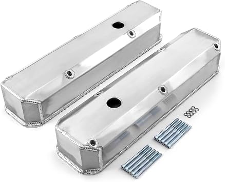 Speedmaster PCE314.1125.01 Compatible with Mopar and Compatible with Chrysler SB 318 340 360 Fabricated Valve Covers Tall Satin w/Hole