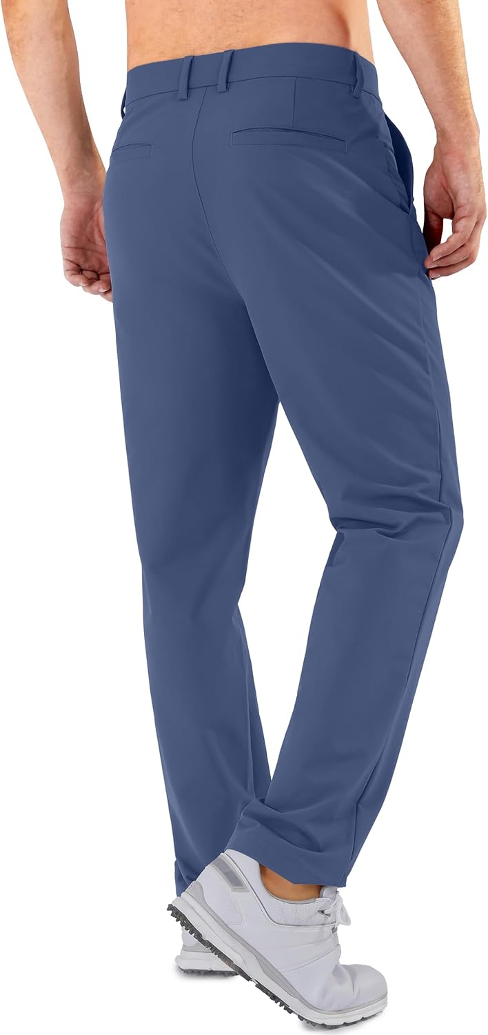 Mens Golf Pants Stretch Classic Fit Dress Pants 30"/32"/34" Quick Dry 6 Pockets Water-Resistant Casual Trousers - Image 2