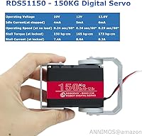 Vista 3 de Servomotor de robot de 150 kg, 12 V, alto voltaje, alto par, engranaje de acero, grandes servomotores digitales de dirección con soportes de montaje