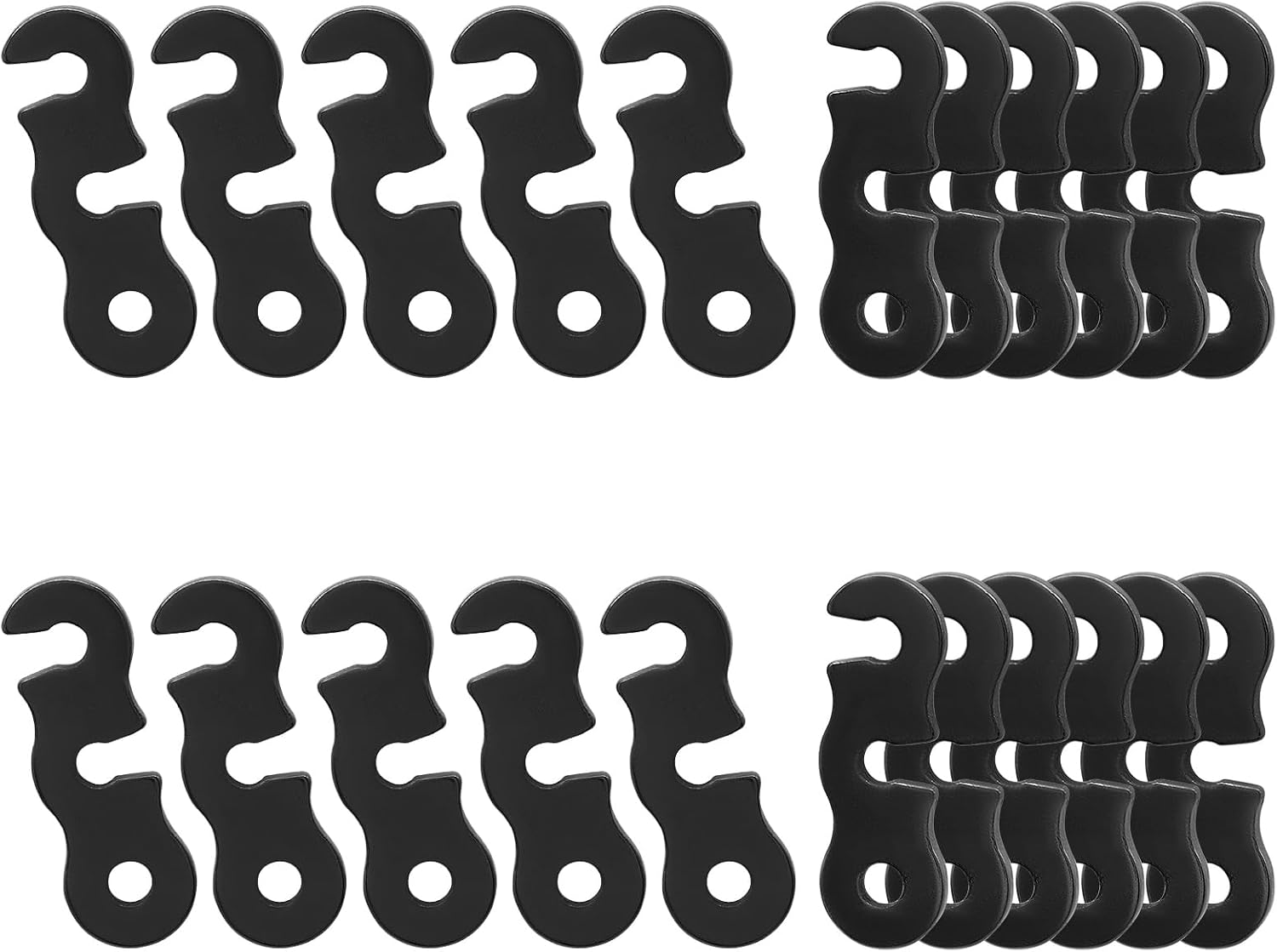 20 Pack Rope Tensioner and Tightener, Black Aluminum Alloy Camping Tent Guyline Cord, Adjusters Cam Jam Cord Tighteners for Outdoor Tent Camping Hiking Accessories