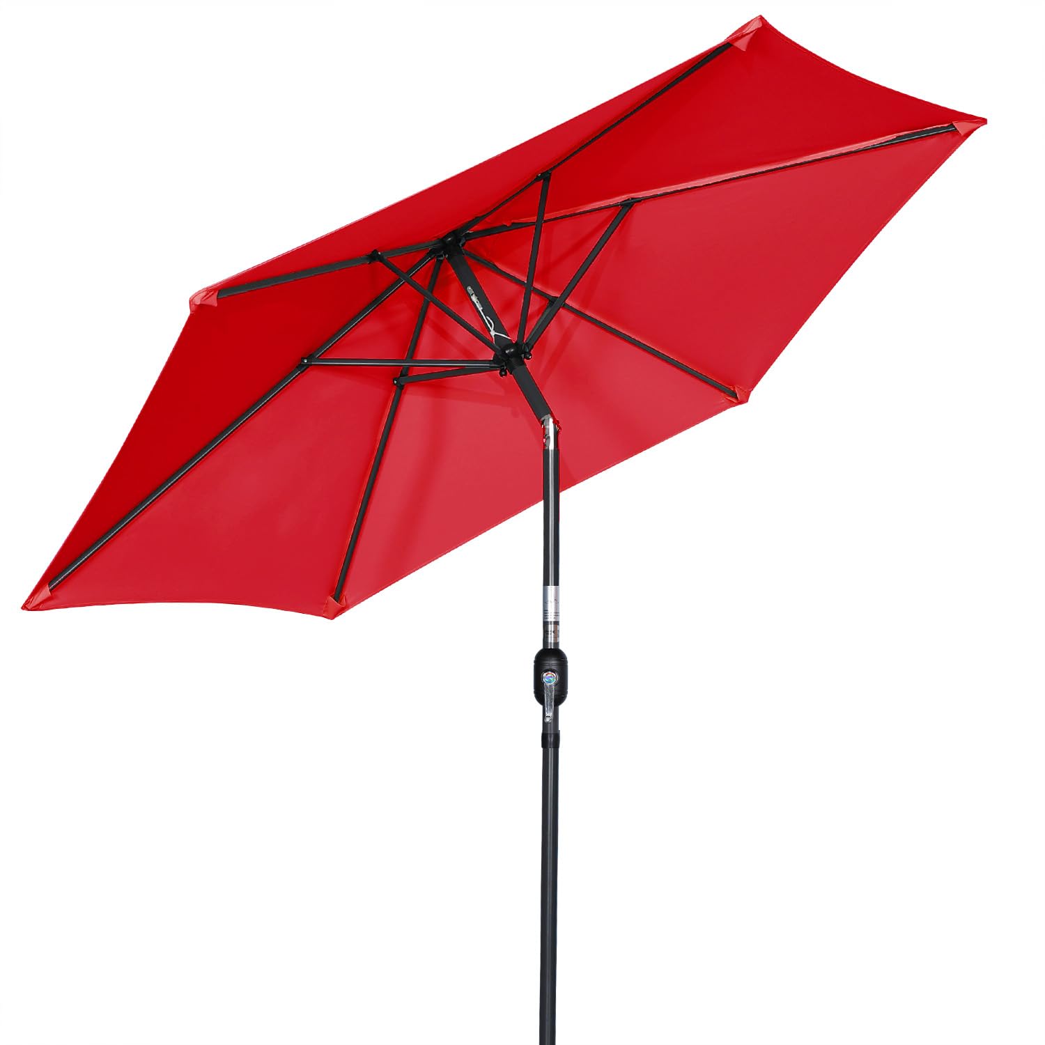 Angel Living 300cm Garden Parasol Umbrella Aluminum Parasol Sun Shade for Garden Patio Furniture (Red)