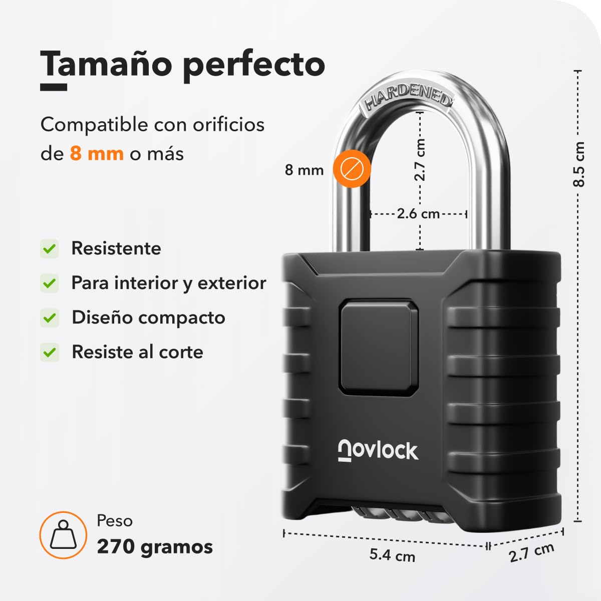Candados de combinación – resistentes a la intemperie, grande y robustos – para exteriores : portones, vallas, cobertizos, garajes, trasteror, puertas, armoires, taquillas – pack de 1, negro