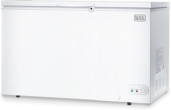 BLACK+DECKER 13 Cu. Ft. Chest Freezer, R600a Refrigerant, BCF1300E, White | Deep Freezer with Top Opening, Chest with Removable Storage Basket, Mechanical Temperature Control, Manual Defrost