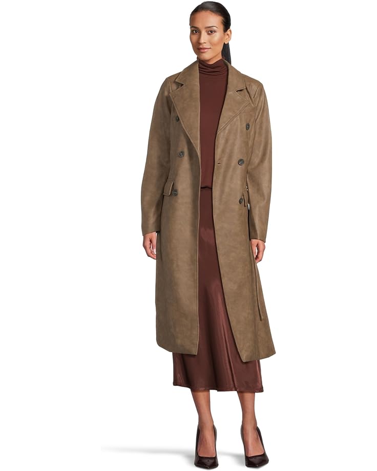 Avec Les Filles Belted Faux Leather Trench Coat - #5 of 5