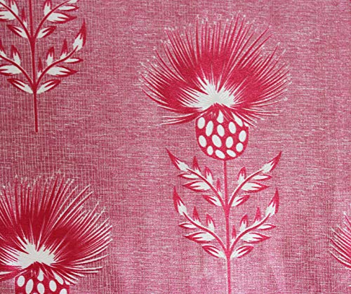 Image of Queenzliving Secret Linen Curtain, Window 5 feet- Pack of 2, Lava Red
