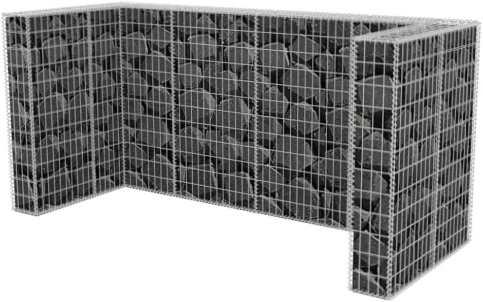 Outdoor Waste Bin Enclosure Triple Trash Can Holder with