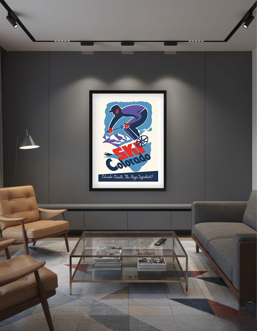 Ski Colorado - Colorado Climate... The Magic Ingredient - Downhill Skier - Poster Viaggio c.1955 - Stampa d'Arte 51 x 66cm