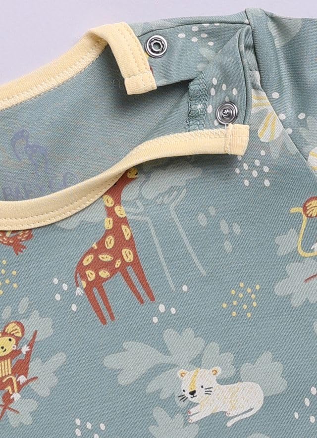 Image of Baby GO Cotton Printed New Born Baby Romper Jumpsuit Bodysuit Pack of 2 | Short Sleeve Sleepsuit | Nightwear | Summer Wear for Infants, Baby Boys and Baby Girls