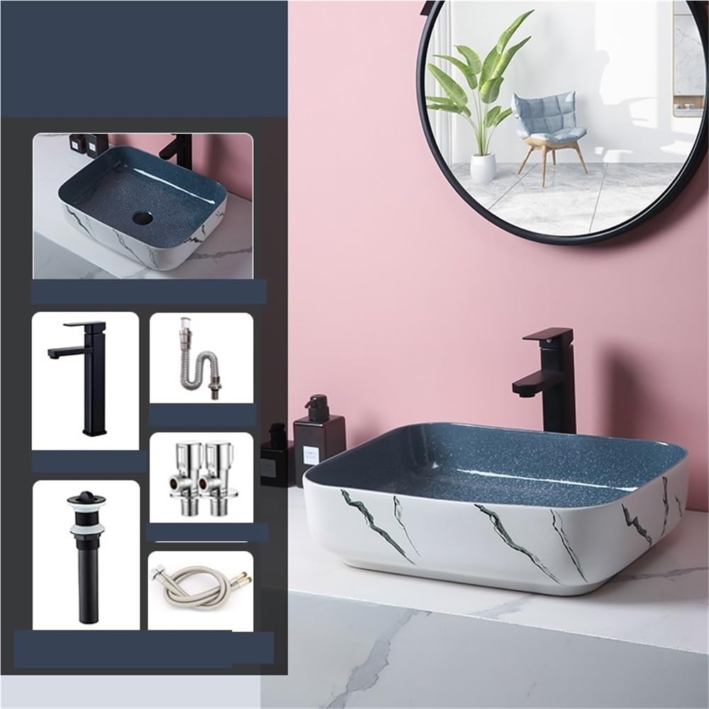 Odporna na zarysowania pogrubiona ceramiczna umywalka, umywalka nablatowa w stylu nordyckim