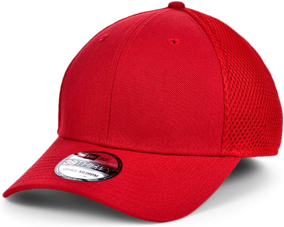 Blank Custom 39THIRTY Stretch-Fitted Cap (RED, M/L)