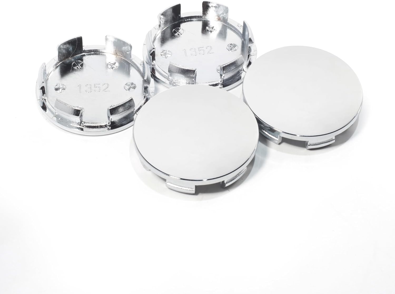 4Pcs 62mm(2.44in) Wheel Center Caps Wheel Rims Replacement 44732-TVA-A21 Chrome Hub Caps, Compatible with Civic CR-V Accord HR-V Rim Caps (Outer 62MM, Inner 56MM) OD: 62mm 2.44in, ID: 56.2mm 2.21in Chrome