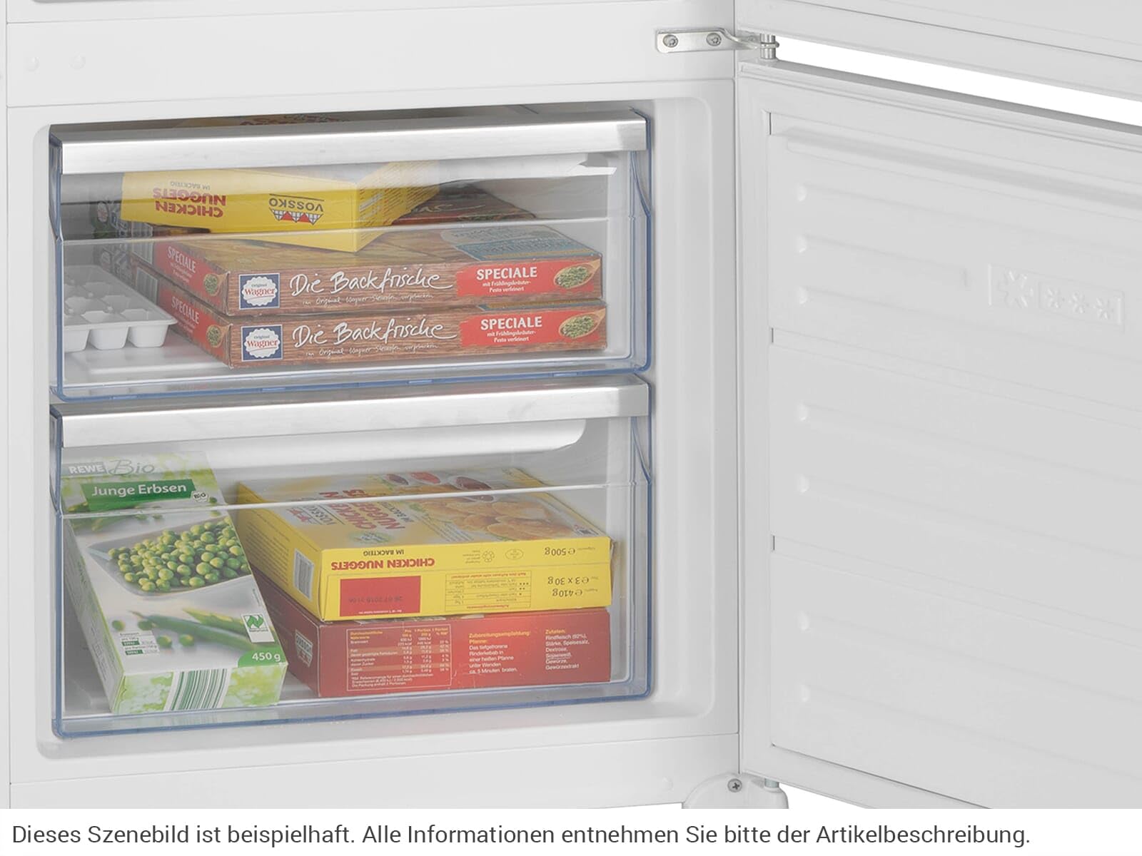 Oranier Einbau Kühl-Gefrier-Kombination 145 cm - Einbau-Kühlschrank mit 2 Frost-Schubladen - 211 Liter Volumen - Schlepptür Anschlag wechselbar EKG145