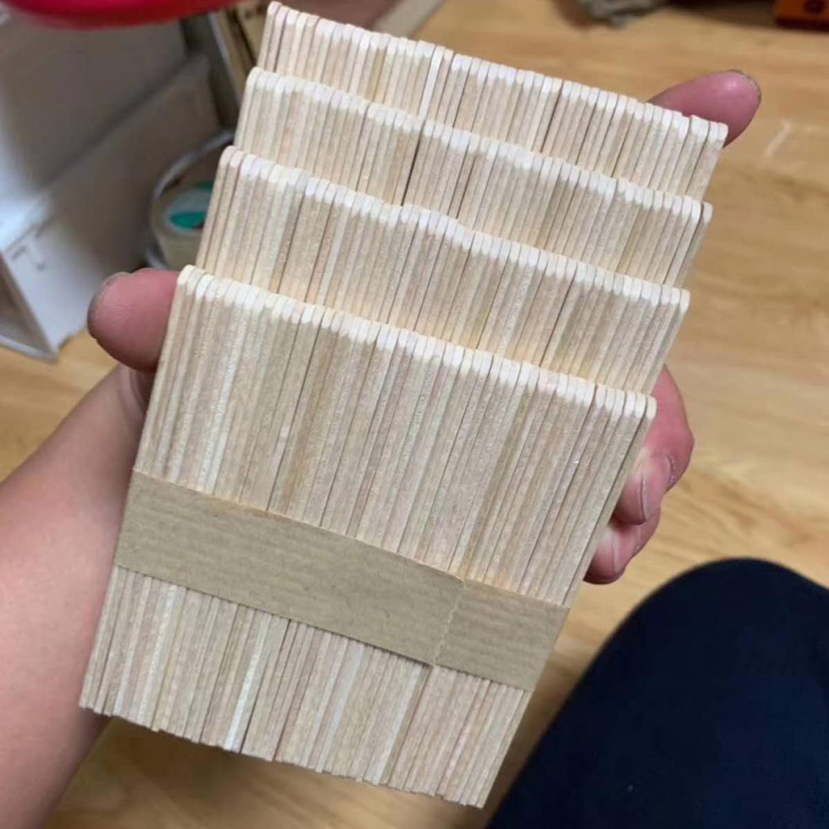 400pcs Khaki Wood Craft Sticks for Students and Teachers, 10x2mm DIY