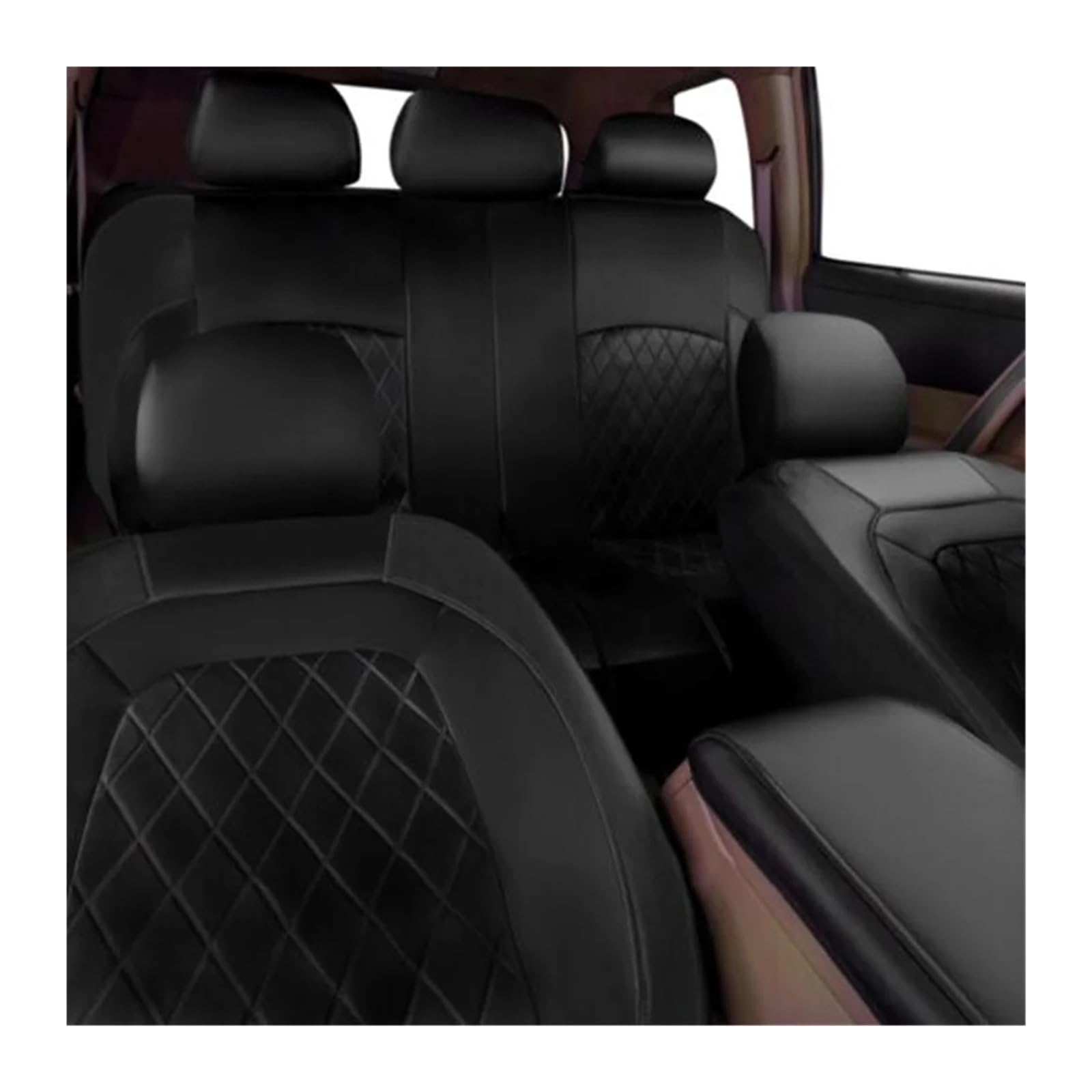 9 Teile/Satz Auto Sitz Abdeckung PU Leder Komplette Set Voll Umgeben Sitz Schutz Abdeckung Universelle wasserdichte Sitz Abdeckung Auto Innen(5 Seats)