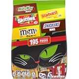 M&M'S, SNICKERS & More Mini and Fun Size Halloween Candy, Assorted Chocolate Candy Variety Pack,195 Ct Bulk Bag