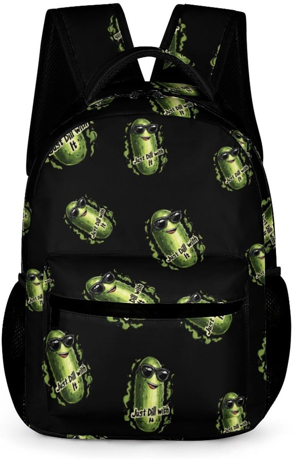 Big Dill Funny Pickle Novelty Backpack Cute Daypacks for Camping Hiking Travel Outdoor 16"