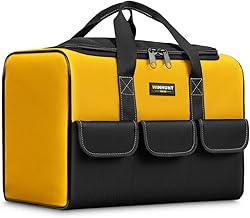 Tool Bag, Compact and Durable 1680 Denier Nylon Ideal for DIY and Craftsmen, Tool Organiser, Garden Tool Bag, Yellow (43cm)