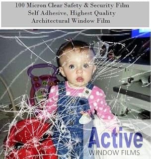 Clear Safety & Security Window Film (Anti Shatter Glass Protection) (76cm x 1 metre - 10 metre) (76cm x 1 Metre)