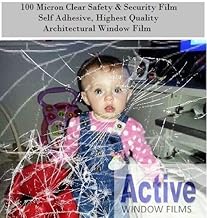 Clear Safety & Security Window Film (Anti Shatter Glass Protection) (50cm x 1 metre - 10 metre) (50cm x 2 Metre)