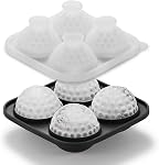 ACOOKEE Novelty Golf Gifts Ball Ice Maker Mold, 2.2" Large Sphere Round Ice Cube Mold for Cocktails, Whiskey, Bourbon Chilling, 4 Hole Fun Shapes Big Silicone Circle Ice Cube Trays