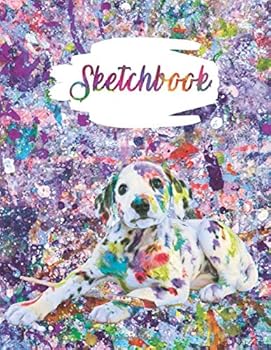 Sketchbook : Sketch Pad for Kids. Blank Pages for Drawing, Painting, Sketching, Sketch from Imagination. Purple Dalmatian Dog Cover