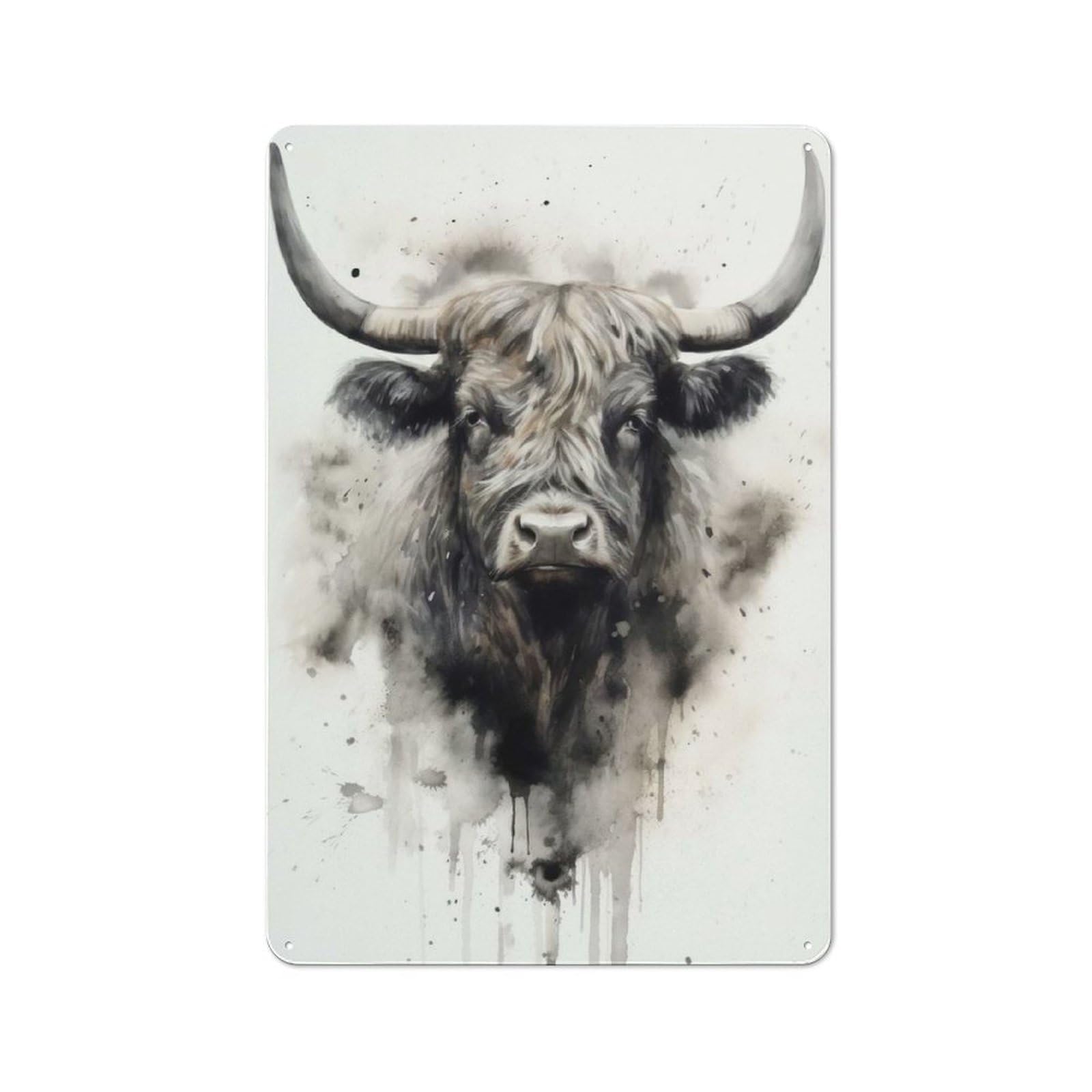 For Garden Room Or Summerhouse, Yak Portrait Rustic Tin Sign 30x20cm, Tin Sign Wall Decor for Garden Rooms And Summerhouses