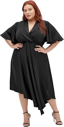 City Chic Womens Plus Size Cocktail Dress - Scarlette Flutter