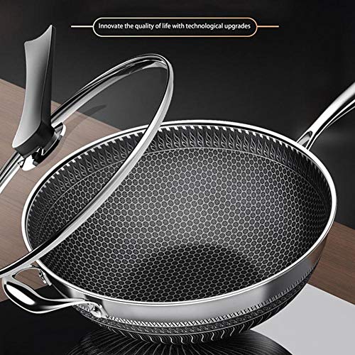 Wok de acero inoxidable con tapa de vidrio y revestimiento antiadherente miniatura 6