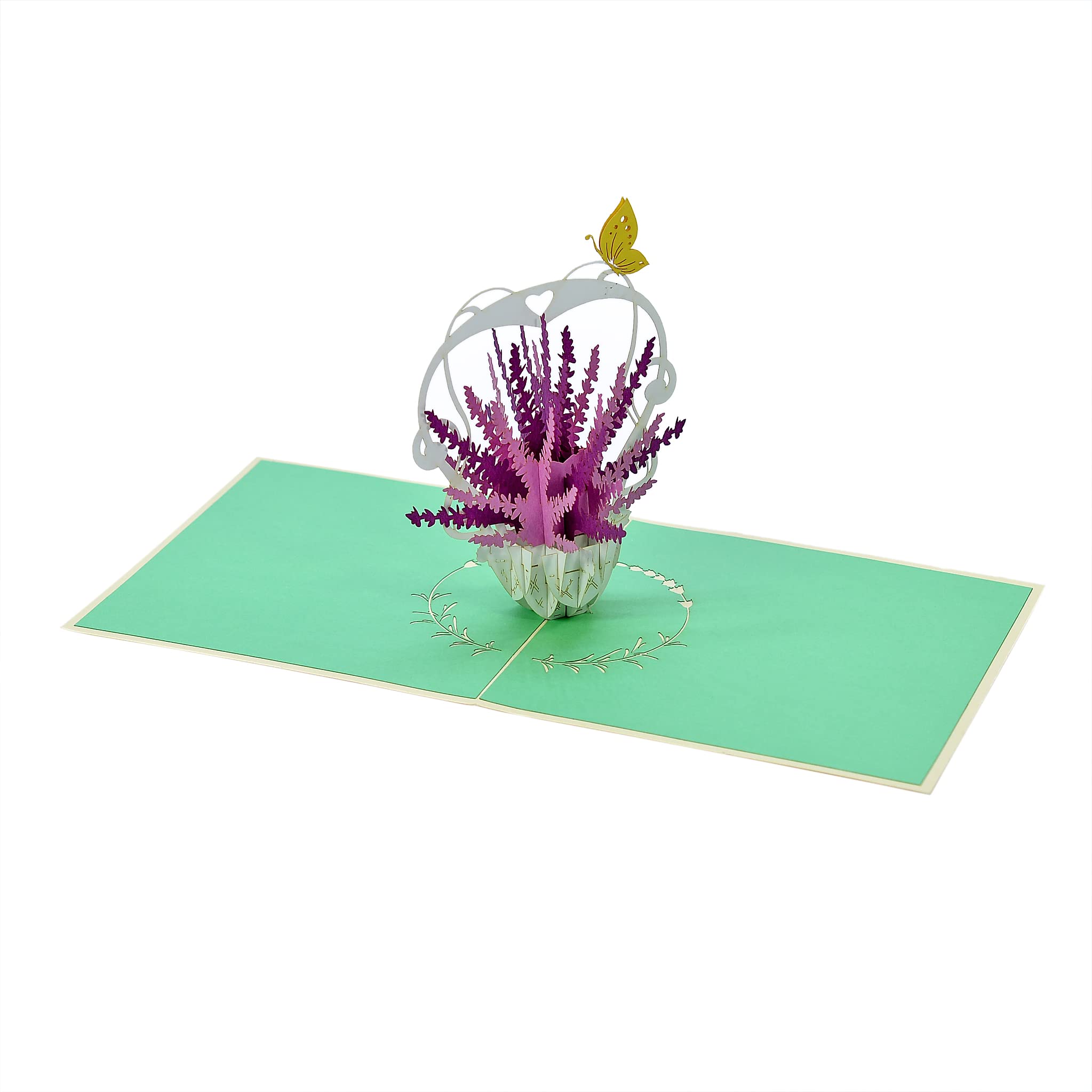 Lavender Basket Pop Up 3D Card.Delightful surprise greeting card for Her Mother, Daughter,Wife,Granddaughter,Sister - Image 3