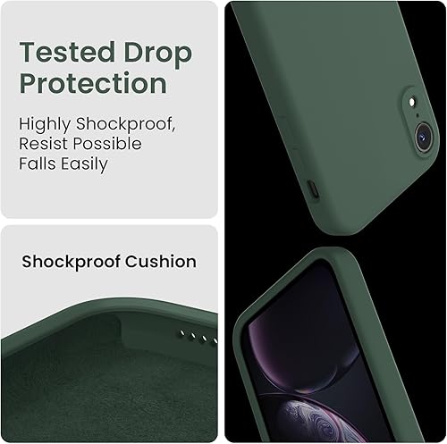 Miniatura 5 de FireNova Funda diseñada para iPhone XR, de silicona mejorada borde recto y protección de cámara con forro de microfibra suave antiarañazos, 6.1