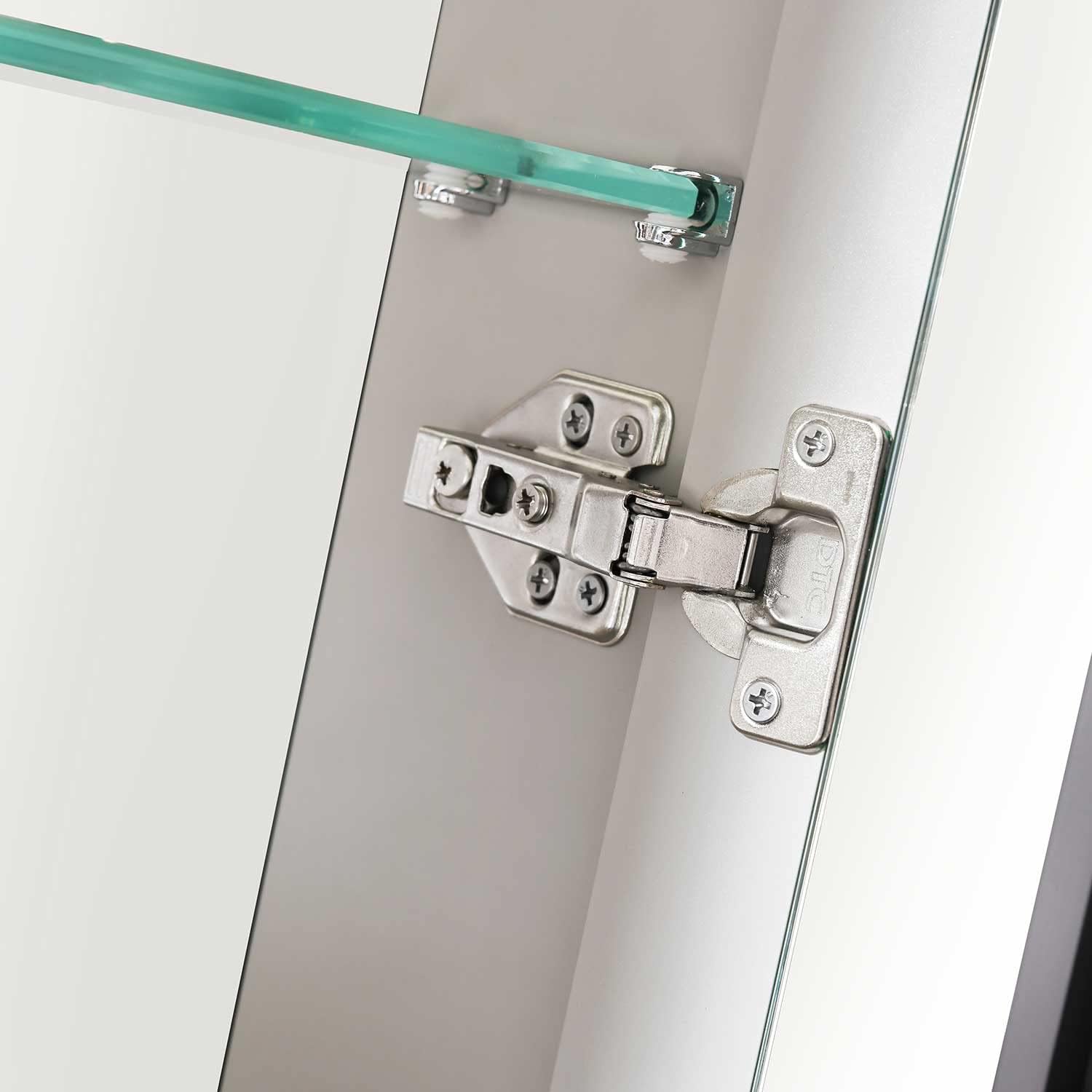 40" LED Lighted Defogger Bathroom Cabinet, Versatile Cabinet with 3X Magnifying Makeup Mirror, Storage Cabinets with Built-in Outlets & USB for Bathroom Use, Metallic Grey