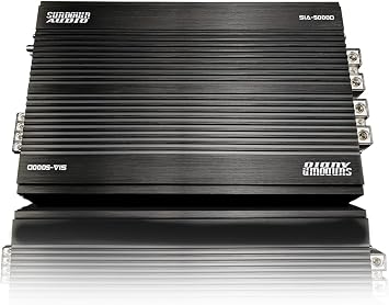 Sundown Audio SIA-5000D Monoblock Amplifier 5000W RMS 1 Smart Full-Bridge Car Amp with Variable HPF/LPF, Bass Boost, 3-Speed Cooling Fan & Wired Remote