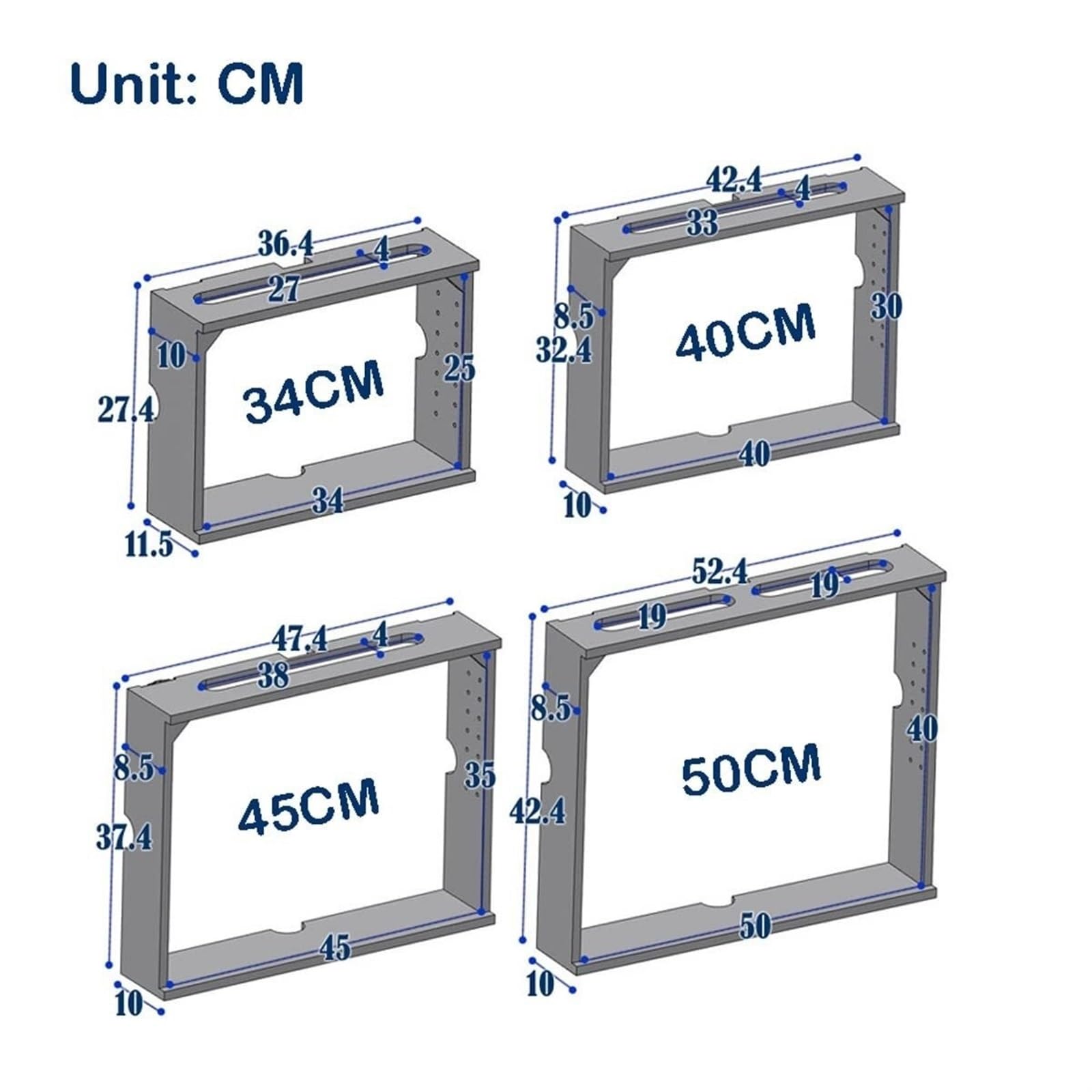 WLAN Box Router Kasten Cable Management Box Modisch Holz Set-Top-Box Drahtlose Aufbewahrungsbox Schwimmende Rack Wandregal Schwebend Wall Shelves (Color : Style 2, Size : 40Cm)