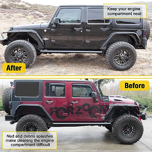 Image of Front and Rear Inner Fender Liners Kit for 2007-2018 Jeep Wrangler JK & Unlimited 2 /4 Doors, Offroad Powder Coated Steel Splash Mud Guard Wheel Well Liner Covers - 4PCS