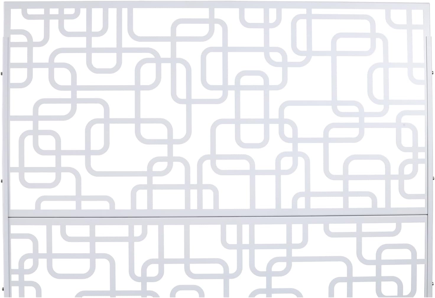 Outdoor & Indoor Metal Privacy Screen - Freestanding Decorative Privacy Fence for Deck, Balcony, Patio, Garden PS114 White