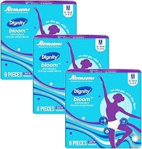 Dignity Bloom Disposable Period Panty - M (18 Pieces) | Snug Fit | 3X Ultra Absorbent | Breathable fabric and 360° Antileak Protection