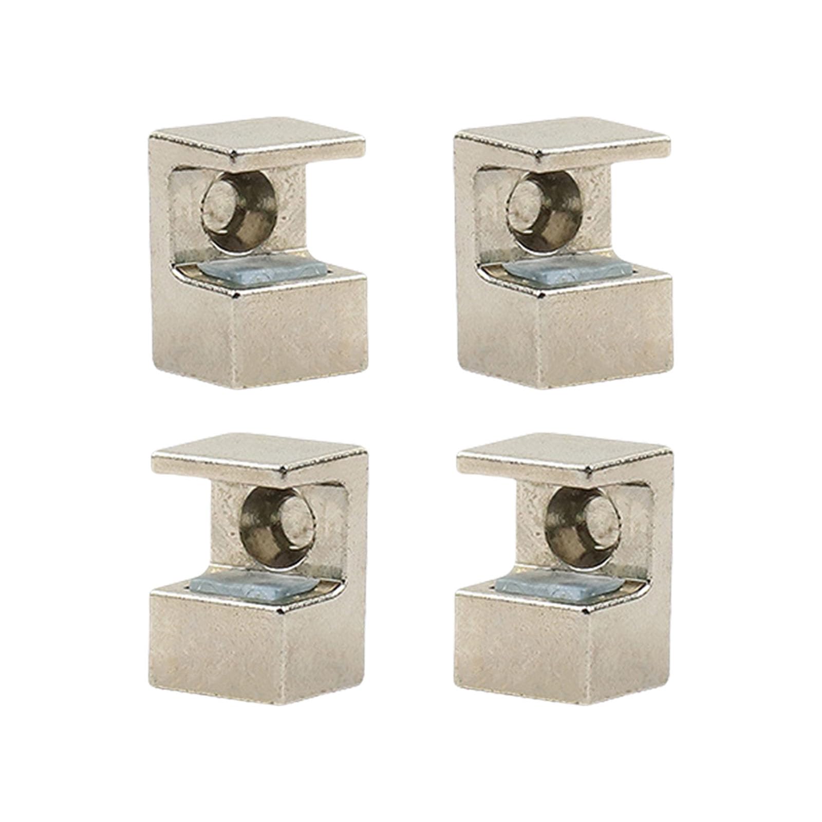 4Pieces Adjustable Glass Holders Zines Alloy Clamps for 10 12mm Glass Suitable for Cabinets and Balconies Daily Use Zines Alloy Clamps