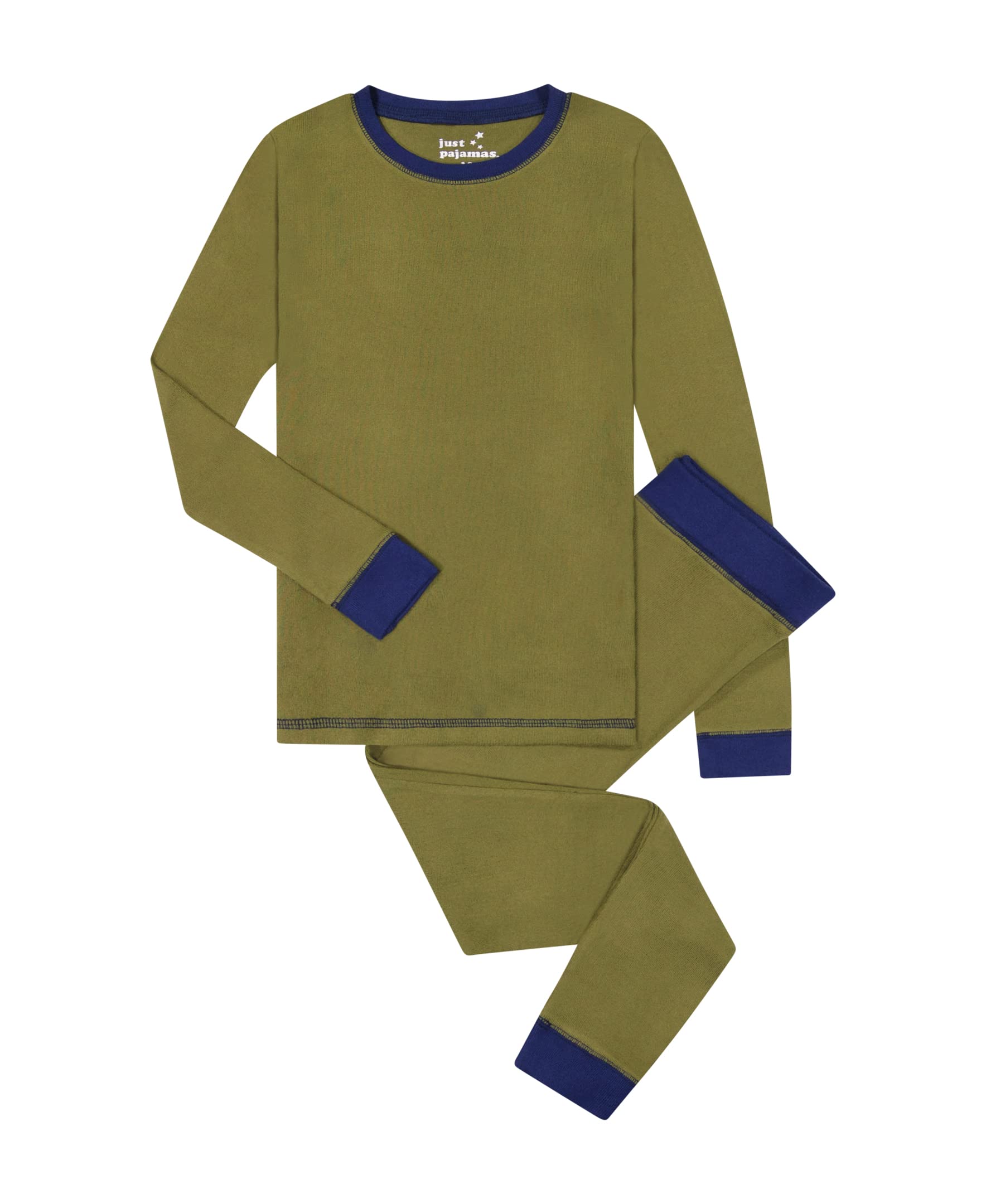 Just Pajamas Boys’ Pajama Sets Snug Fit Long Sleeve Tops & Sleep Pants – Soft Kids Sleepwear in Sizes 3T-12 with Fun Prints