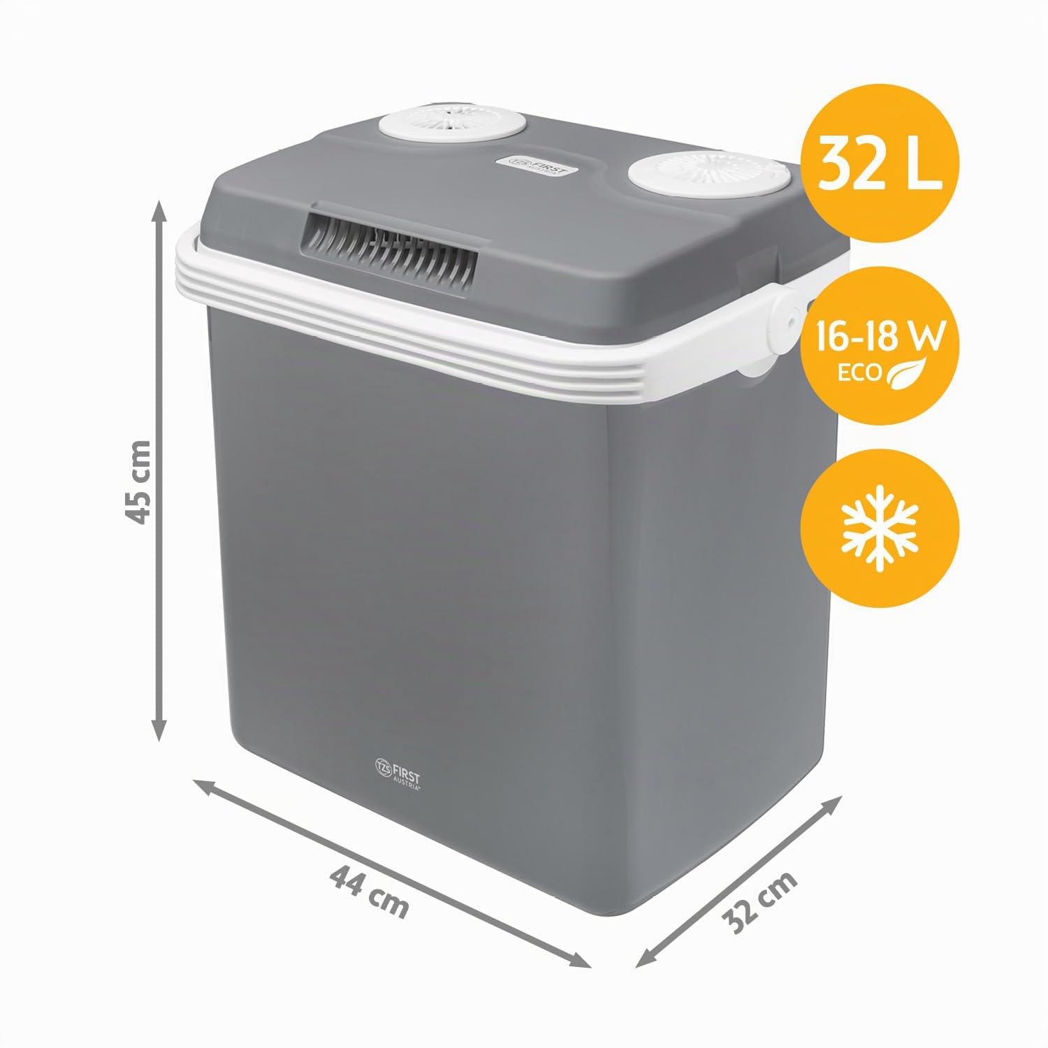 TZS First Austria Frigorifero Portatile 32L 12V/230V Raffreddamento Riscaldamento Campeggio Grigio