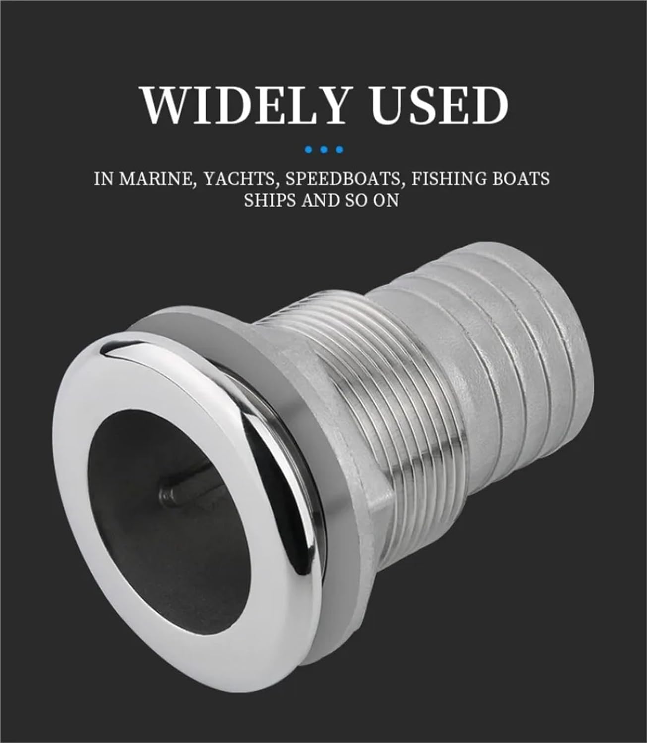 1pc 316 Stainless Steel Boat Through Thru-Hull Valve Fitting 1-1/4inch 1-1/2inch Water Outlet Floor Drain Drain Kit(Half Type A)