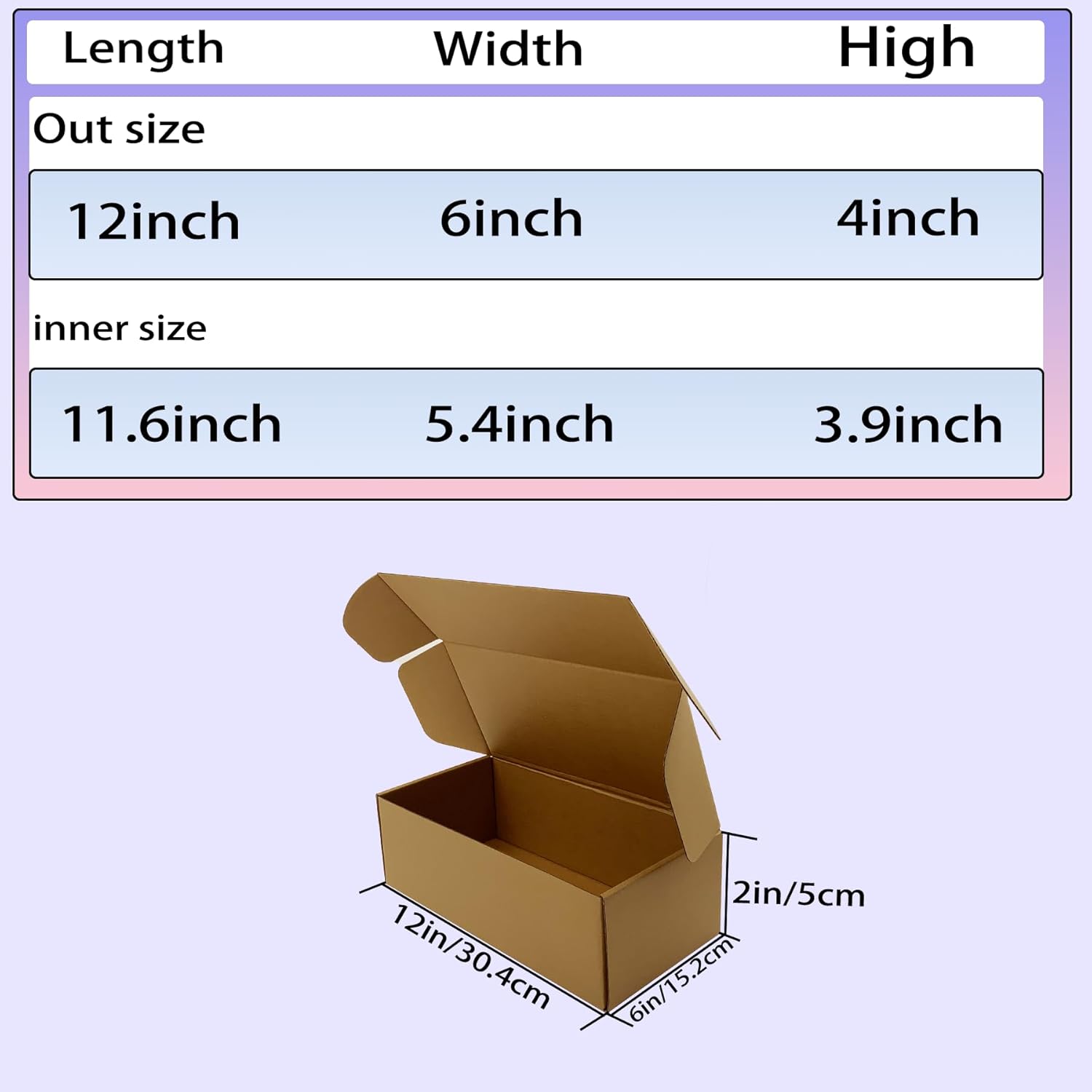 12x6x4 inches Shipping Boxes Bulk 20 Pack Brown, Corrugated Cardboard Box, Mailer Boxes for commerce Packaging and Holidays Gift, Small Giving Boxes for Wrapping Mailing Present