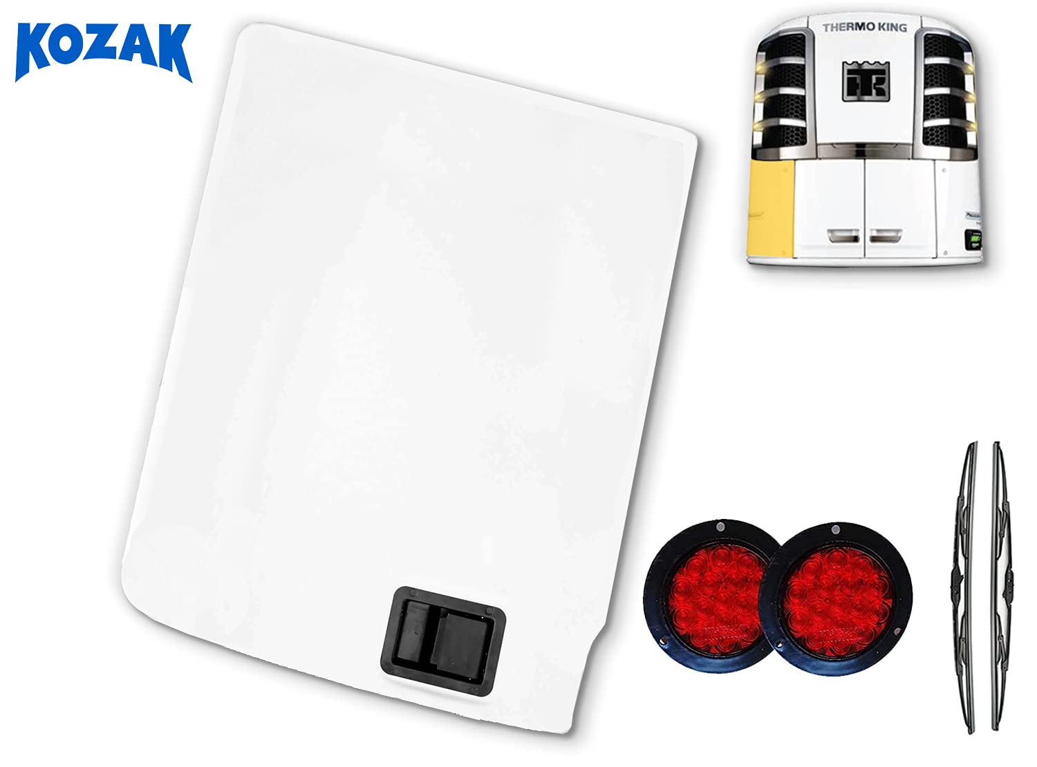 Thermo King REEFER CURBSIDE OUTER DOOR #98-9643 for Thermo King Precedent PLUS 2 pieces of Trailer tail light, 2x 22 inch Windshield Wipers and KOZAK Vest are included