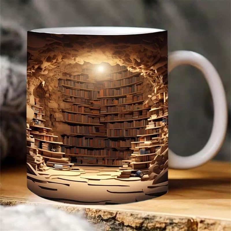 Amazon.com: Estiyond 3D Bookshelf Mug - A Library Shelf Cup, 3D Bookshelf  Creative Space Design Multi-Purpose Ceramic Cup, Coffee/Tea Cup for Women,  Men and Book Lovers Gift, 11 oz : Home &