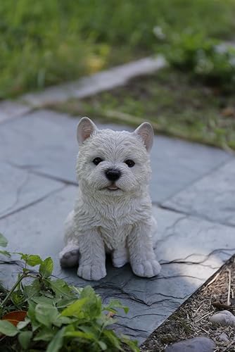 Miniatura 3 de Hi-Line Gift Ltd Estatua de cachorro Terrier, color blanco
