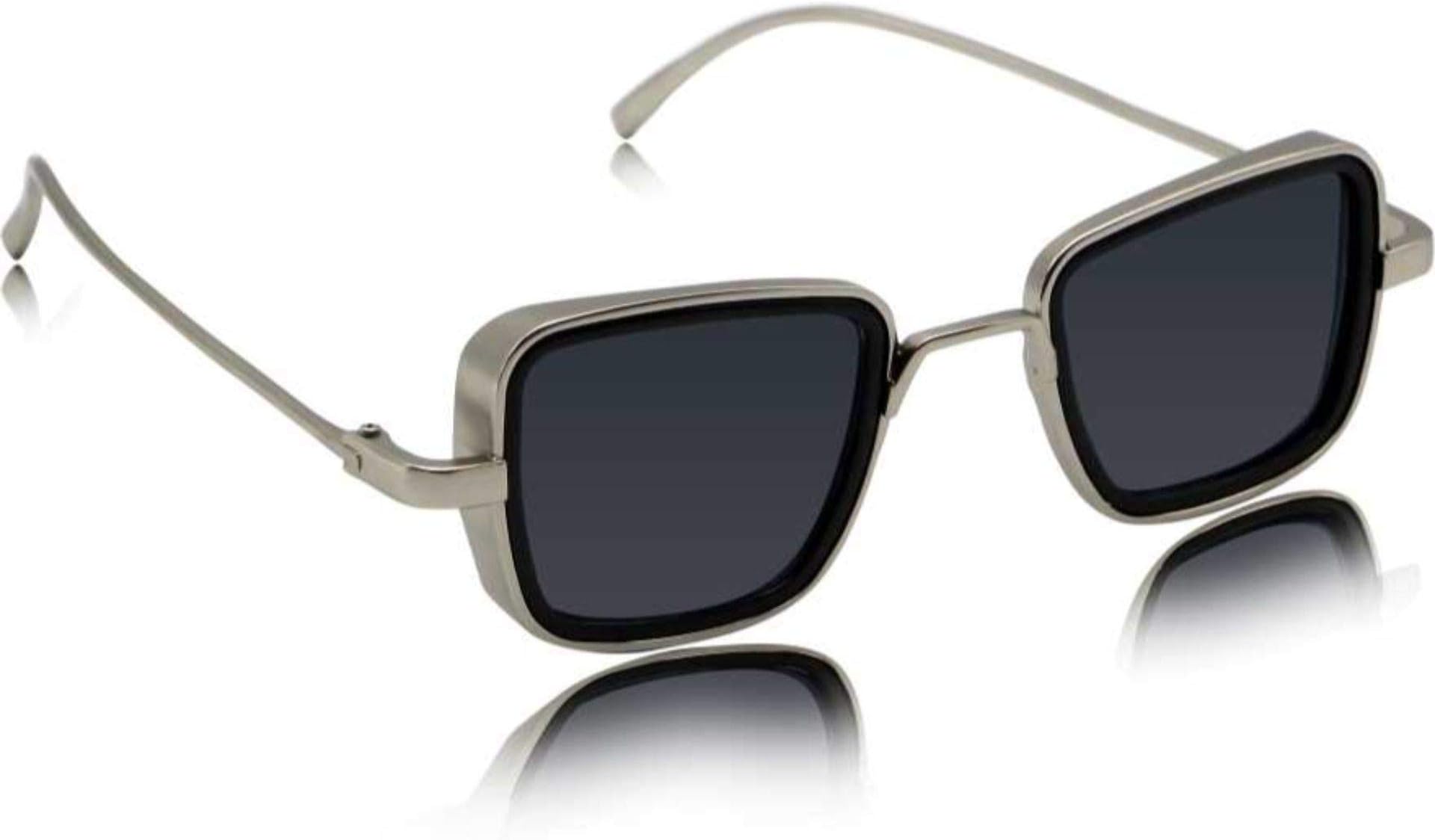 ETRG Kabir Singh Unisex Premium Retro Square Black Others Metal Body Sunglass