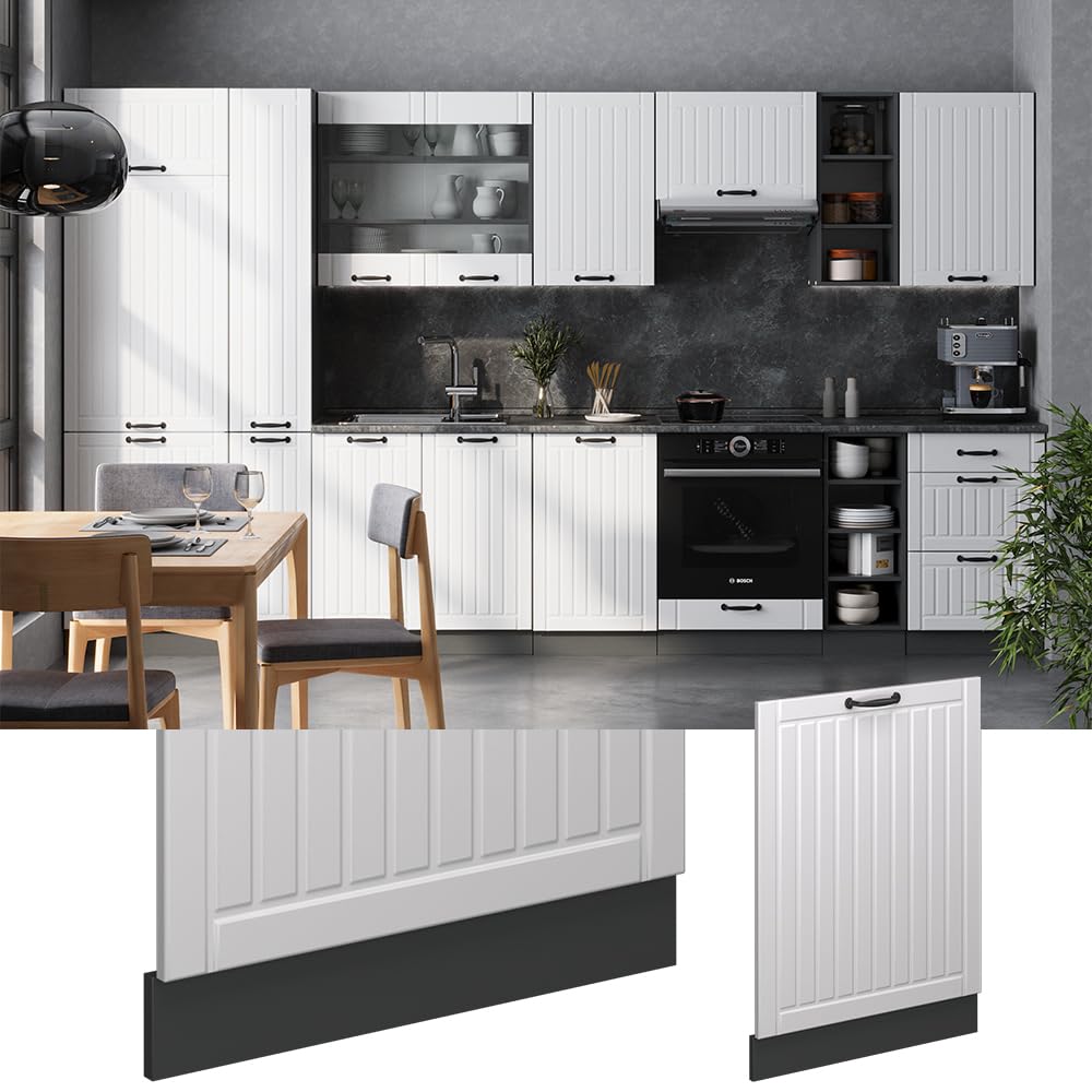 Vicco Panel przedni zmywarki "Fame-Line", Biały domek wiejski, 60 cm | BP Antracyt, à combiner avec d'autres modules de la série Fame-Line